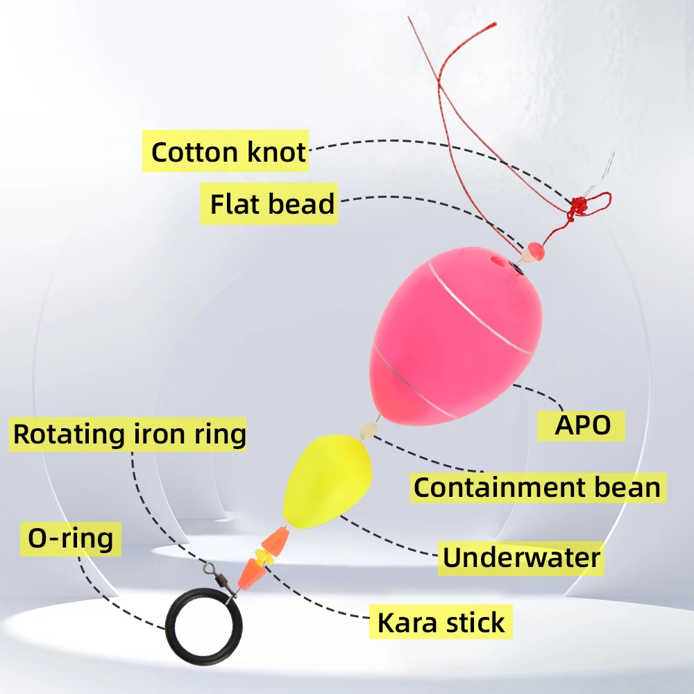 2 uds ABS flotador de pesca al aire libre Apo Bobbers océano rocoso boya de pesca de mar Kit de agua con tapón de plomo accesorios de palo - imagen 3