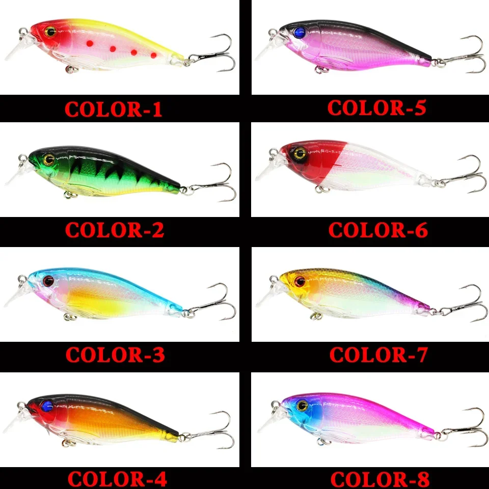 Señuelos de plástico duro para pececillos, cebos artificiales Crankbait, aparejos de Pesca, 8CM/12,5G - imagen 4
