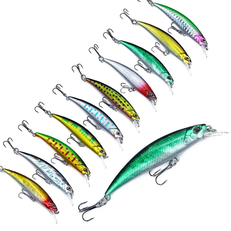 Señuelo Minnow hundimiento con anzuelos triples afilados