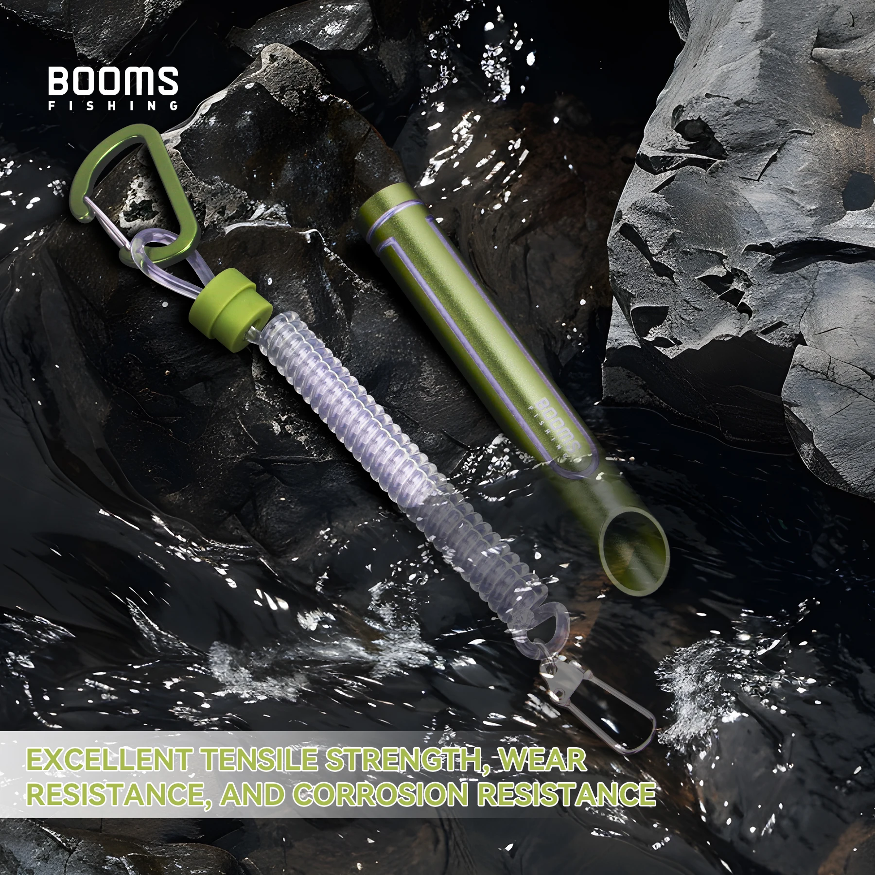 Booms Pesca T09 hebilla tubular Elasticidad escalable seguridad 80CM acollador para la pesca al aire libre retención cuerda herramienta accesorios - imagen 4