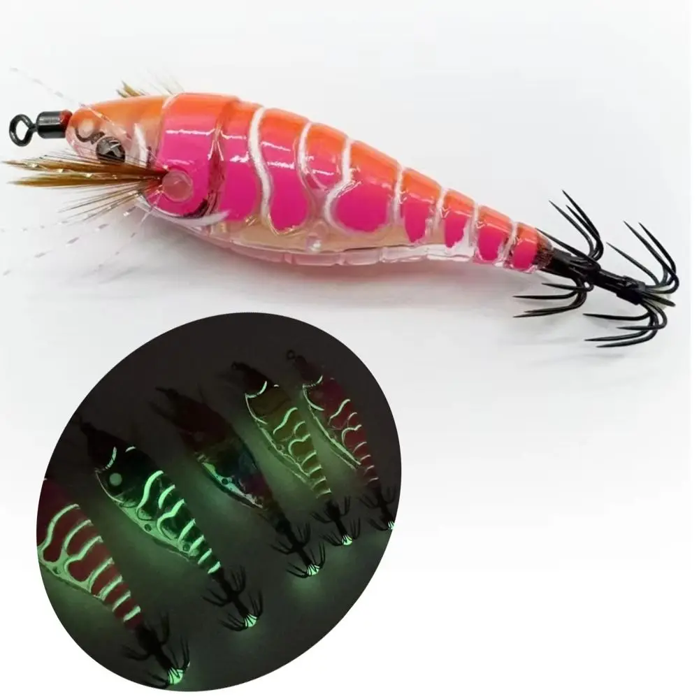 Plantilla luminosa de 75mm/6g, señuelo de pesca con característica luminosa de alta visibilidad, Material de madera, anzuelo japonés, señuelo de Jigging Vertical - imagen 4