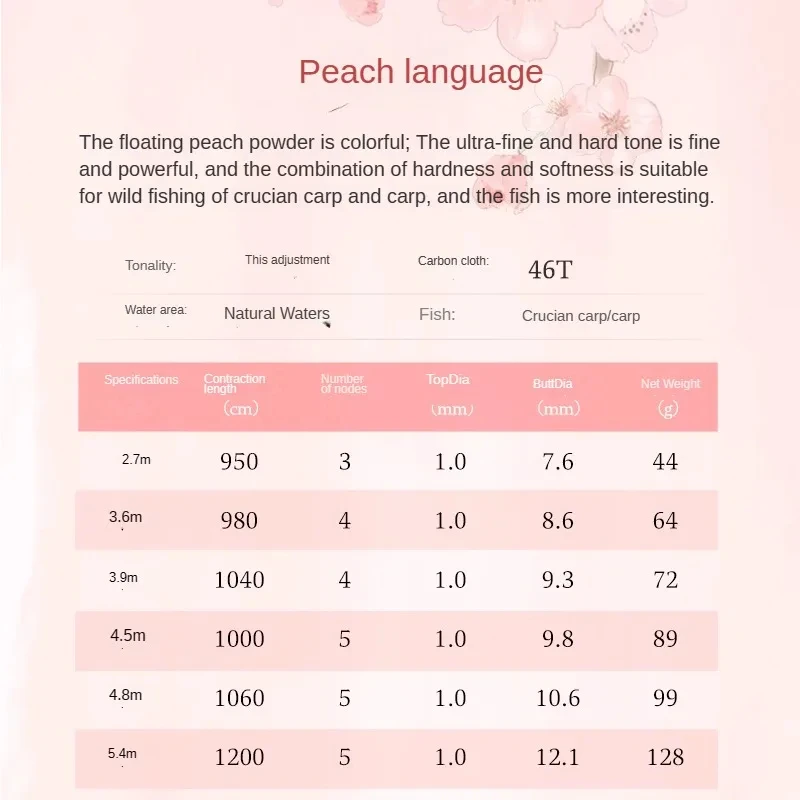LXY 2,7 ~ 5,4 m 37 Tune carpa cruciana caña De mano ultraligera caña De mano De bambú súper dura caña De pescar De Taiwán Vara De Pesca - imagen 3