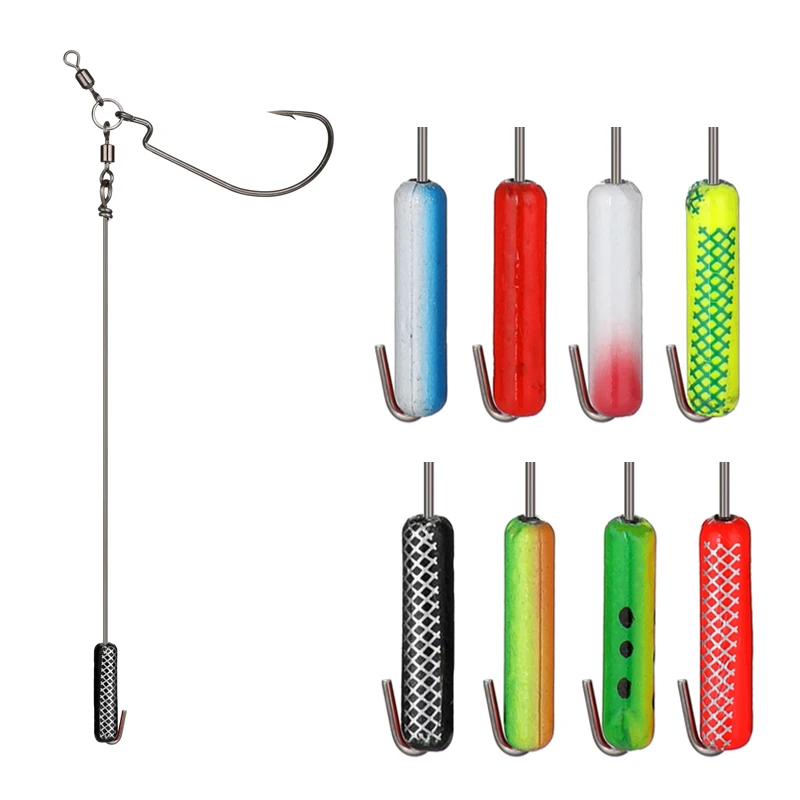 Anzuelo de pesca, 5 uds., Kit de aparejo de punzón, plantilla de Metal, gancho de manivela, rodillo adjunto, accesorios giratorios para lubina, artículos marinos para pesca - imagen 5
