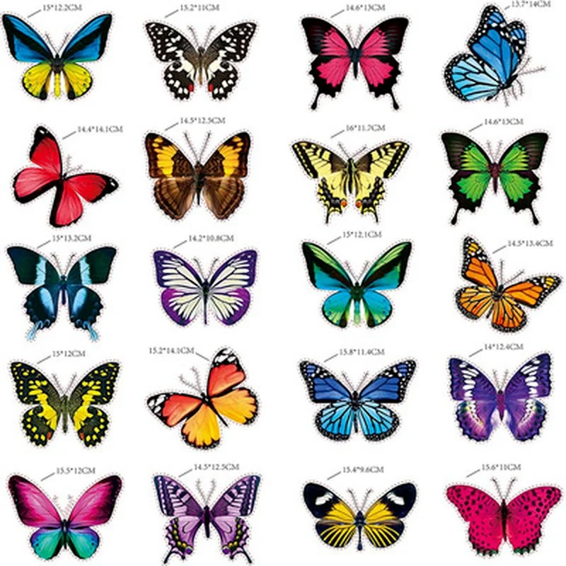 20 piezas pegatinas de mariposa para ventana, pegatinas anticolisión para ventana, pegatinas de pared de película de vidrio reutilizables para ventana - imagen 2