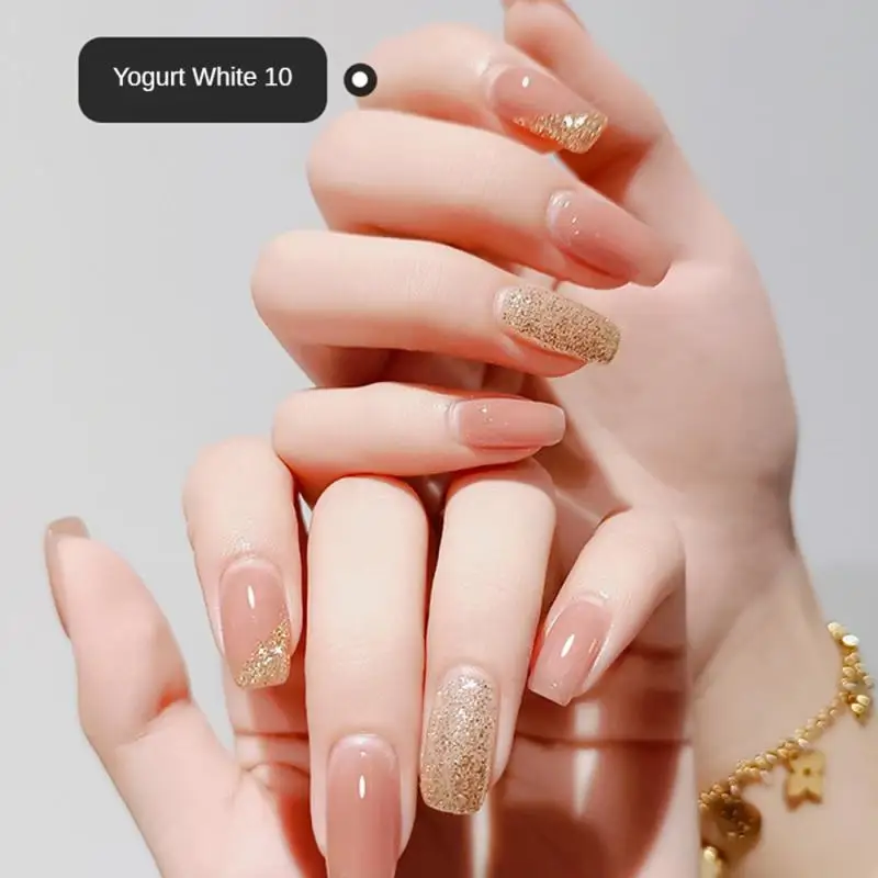 Gel de esmalte de uñas semipermanente, barniz de lentejuelas, pudín blanco leche, UV LED, arte de uñas, Soak Off, 15ML - imagen 3