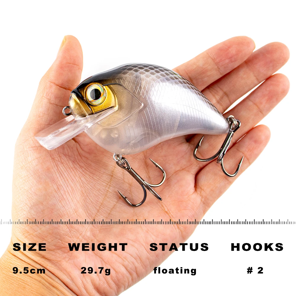 CCLTBA 10,5 cm 29,7g Squarebill sonajero Crankbait Señuelos de pesca oscilante duro tamaño grande señuelos de lubina para pesca - imagen 2