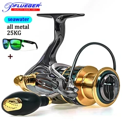 Pflueger Carrete Spinning metálico fibra carbono – Arrastre suave