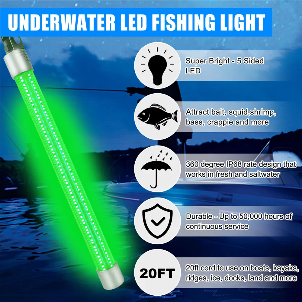 Luz LED sumergible 80W para pesca nocturna de profundidad - imagen 5
