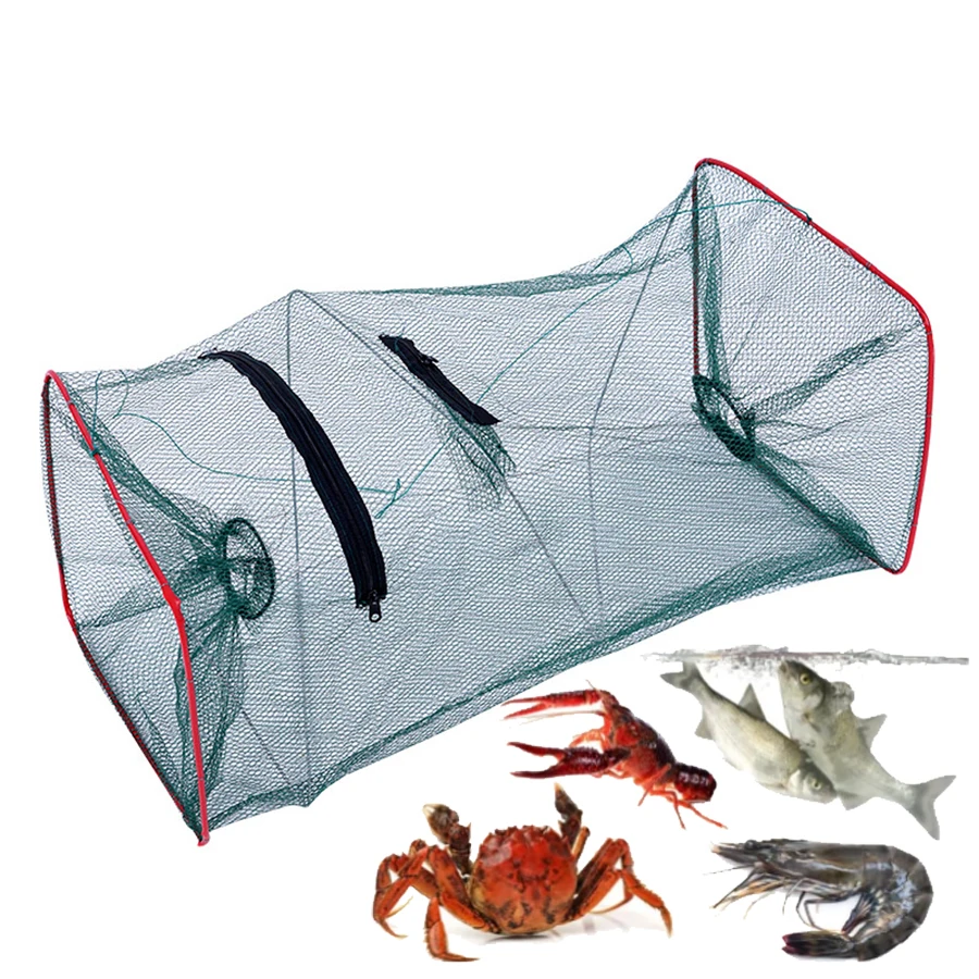 1 Uds. Red trampa de pesca plegable, peces, camarones, pececillos, cangrejos, cebos, trampa de malla fundida, redes de pesca automáticas