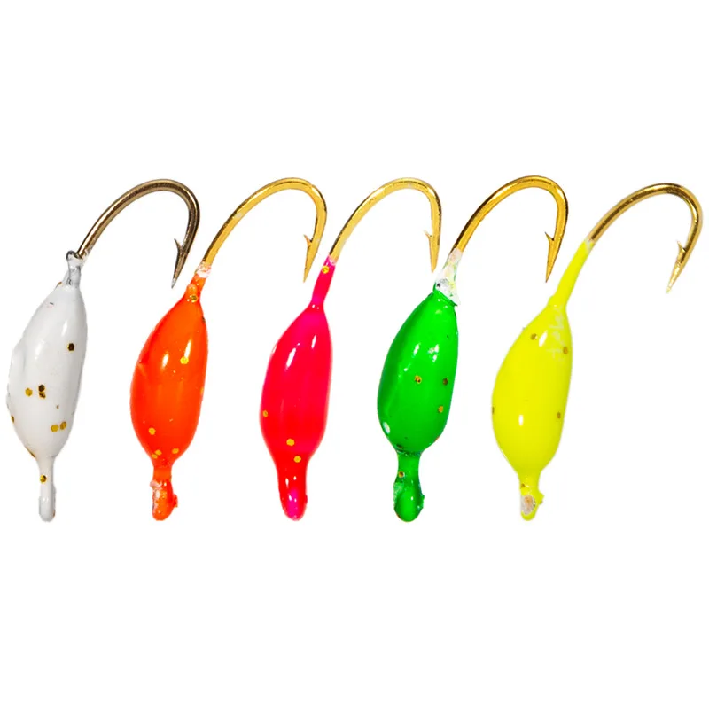 Mini señuelos de pesca en hielo, anzuelos de cabeza de Metal, 10 piezas, para invierno - imagen 3