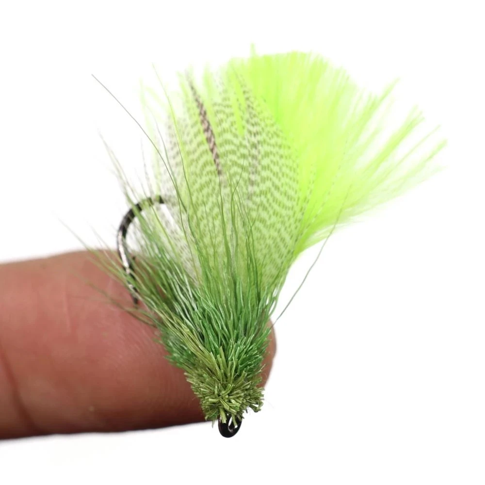 Wifreo-señuelo de pesca de trucha Artificial, 3 piezas, Green Zoo Cougar Streamer Fly con gancho de púas, hundimiento lento - imagen 4