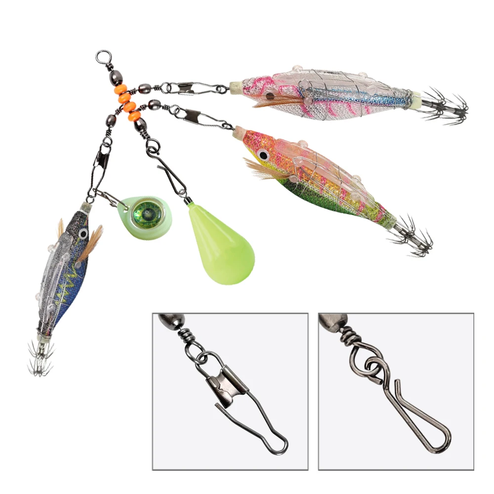 Nuevo 10 Uds. Conector a presión de pesca de 1-2-3 vías 6 # /8 # /10 #   Conector de clavija de pesca luminosa de acero inoxidable, aparejos giratorios de barril - imagen 3