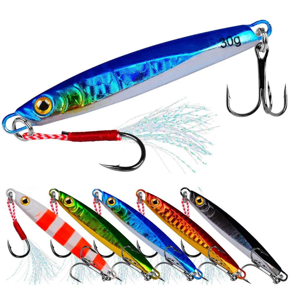 Cebo de plantilla de Metal fundido, 7/10/15/20/30g, ojos 3D, Jigging, pez, lubina, señuelo de pesca, cebo Artificial, Señuelos de Pesca de lubina - imagen 2