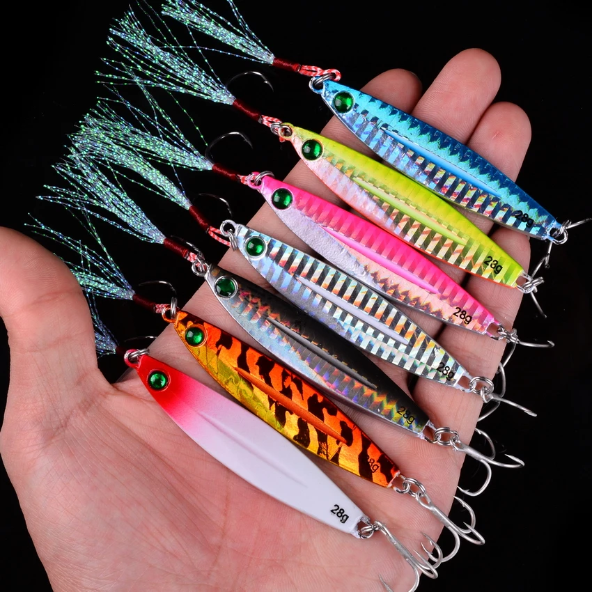 Señuelo de Metal para Pesca de carpa, cebo de Pesca de mar, 10 piezas, 7G, 10G, 14G, 17G, 21G, 28G, 40G, cuchara Crankbait Jig Wobbler - imagen 2