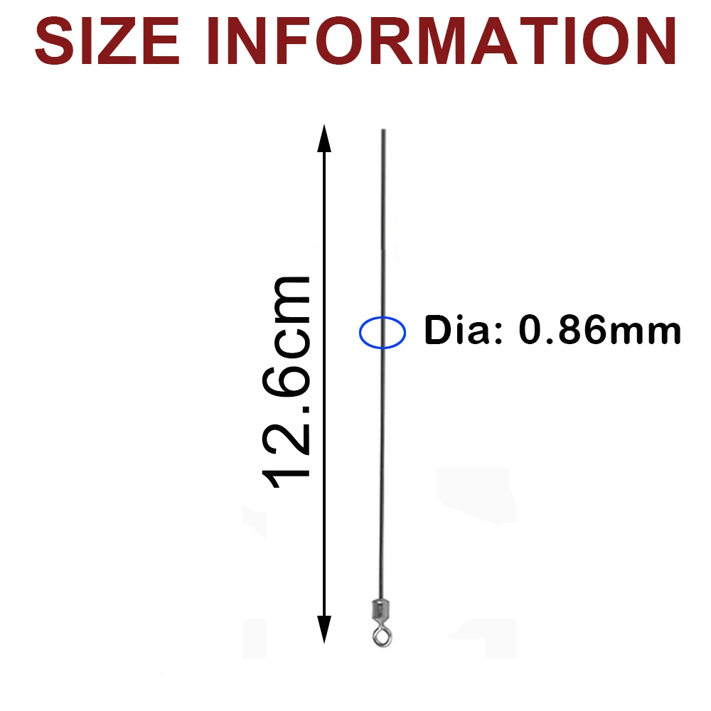 60 uds Spinner cebo eje con barril giratorios Spinner de acero inoxidable alambre de Metal Drop Shot Rig hacer accesorios de pesca DIY - imagen 2