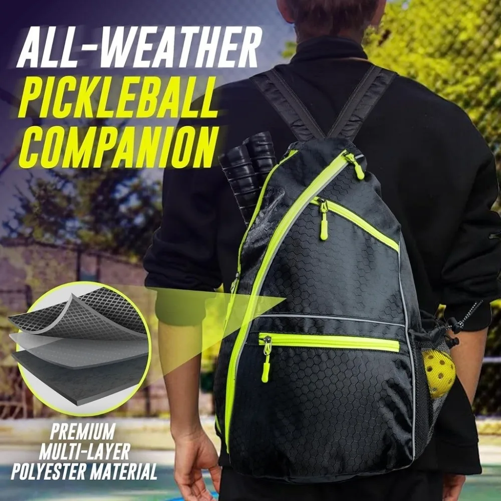 Bolsa de Paddle de Pickleball para deportes nuevos, mochila ajustable impermeable para raquetas de Pickleball, bolsa de pelota de Pickle de gran capacidad para hombres y mujeres - imagen 4