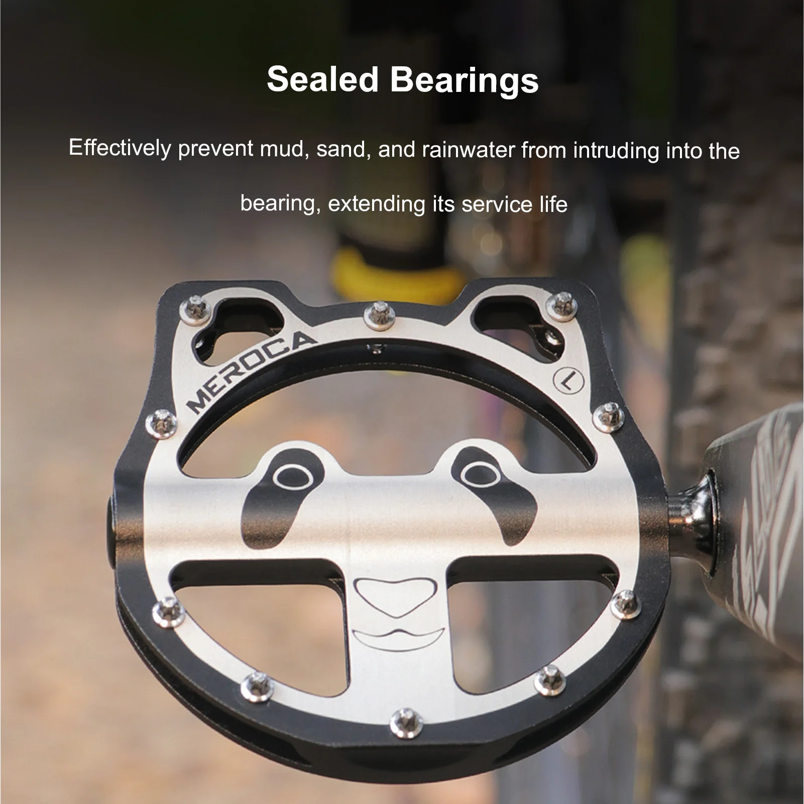 Pedales de bicicleta Panda CNC aleación de aluminio ajuste universal con pasadores antideslizantes para bicicletas de montaña de carretera - imagen 2