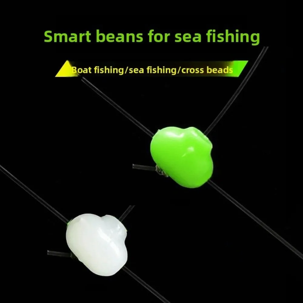 100 Uds. Aparejos de pesca con cuentas luminosas, Color blanco, anzuelos resistentes al agua salada, tamaño S/L, cuentas cruzadas, configuración de pesca - imagen 4