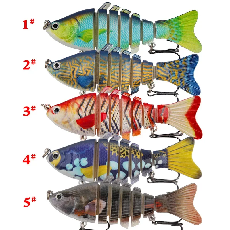 Swimbait pesca wobbler realista 7 segmentos Crankbait cebo duro lento 10cm 15g Isca señuelos artificiales aparejos de pesca - imagen 2