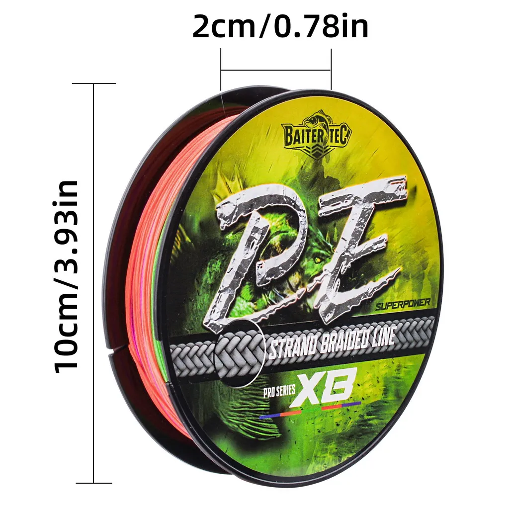 Línea de pesca trenzada BAITER TEC X8, arrastre máximo de 100M, línea de PE multifilamento de 66LB para lubina, Lucio, accesorios de pesca de carpa - imagen 3
