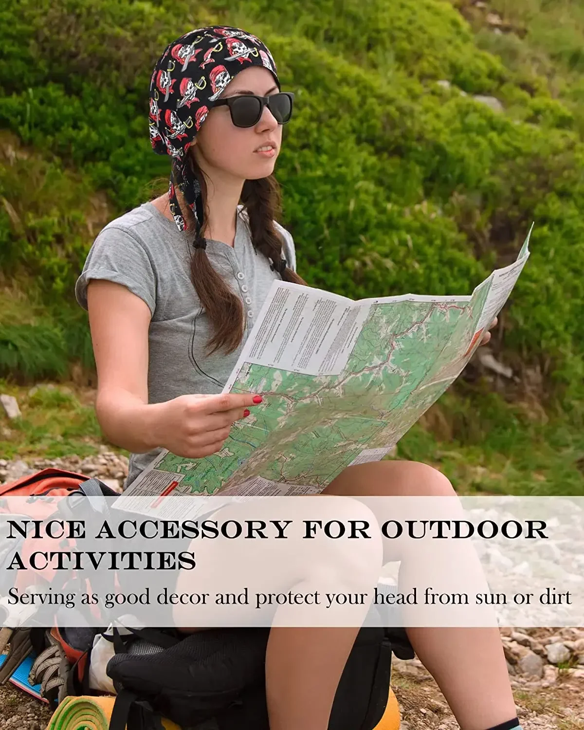 Gorro de pirata con calavera de ciclismo para hombres y mujeres, Bandana transpirable, forro de casco, antisudor, UV, diadema deportiva, bufanda, 1 piezas - imagen 4