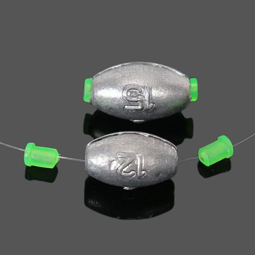 10 Uds 2g-50g peso de pesca de corazón abierto plomo forma de oliva línea deslizante peso tiro plomos accesorios de aparejos de pesca de carpa - imagen 4