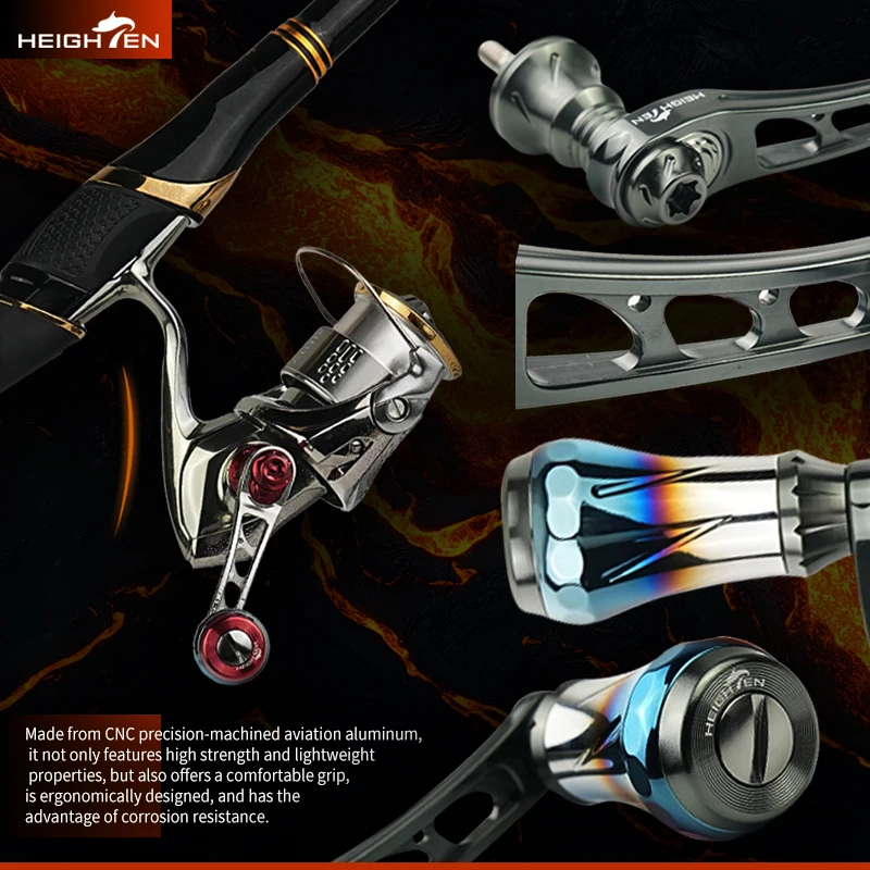 Mango de carrete giratorio HEIGHTEN, 45-50mm, ajustable, 20mm, perilla degradada de aluminio de aviación, accesorio de pesca con señuelo - imagen 4