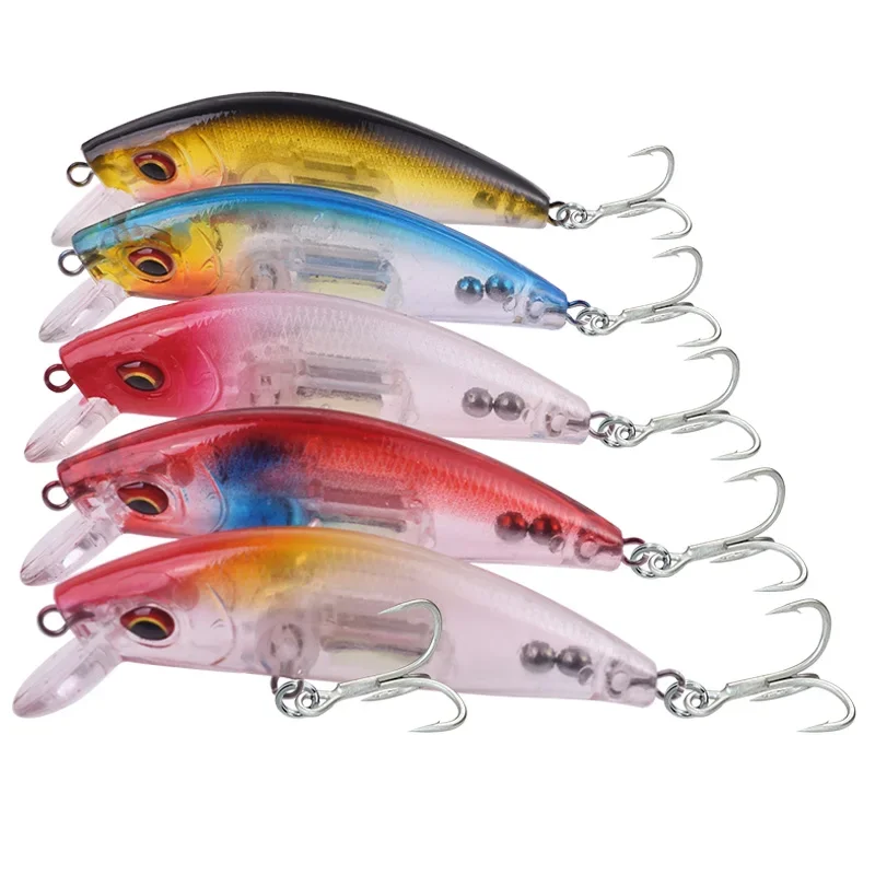 Señuelos de pesca luminosos, 1 unidad, 7cm, 10,5g, Wobblers que se hunden, cebo duro Artificial de plástico brillante para Lucio, Jerkbait, Crankbait
