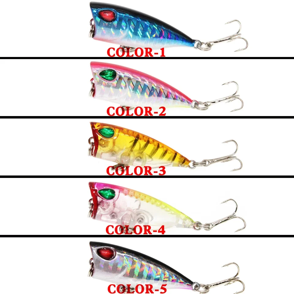 Cebo Artificial Popper de plástico duro, señuelo Crankbait de pesca, ojos 3d, 3cm/4g, Swimbait, 1 piezas, gran oferta - imagen 4