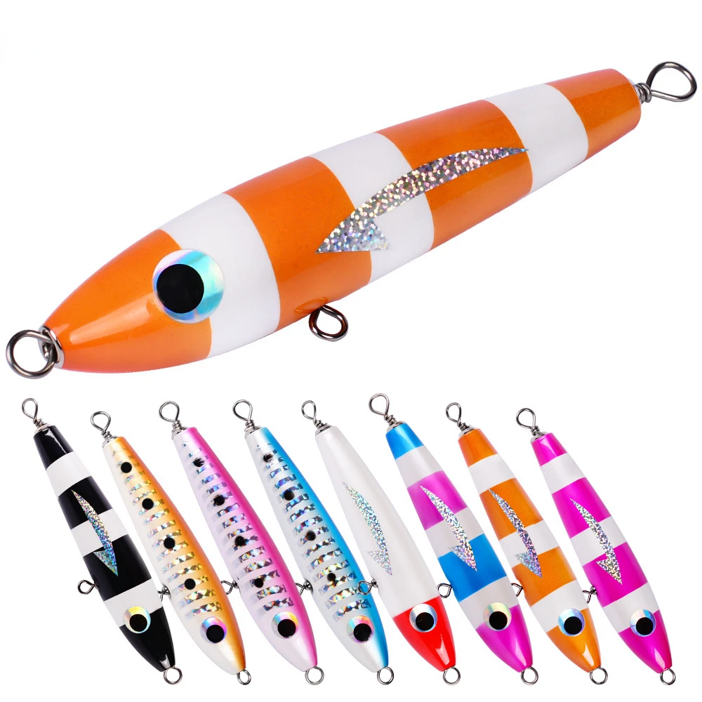 Señuelos de pesca Popper grandes de madera, 215mm, 60,5g, Twitch Wobbler, cebos duros artificiales, superficie de curricán de agua salada, Swimbait de agua superior - imagen 2