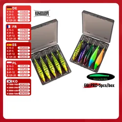 Kingdom 5 uds plantilla de calamar luminosa madera camarón anzuelo de calamar 65/75mm Señuelos de pesca pulpo sepia camarones agua salada cebos EGI