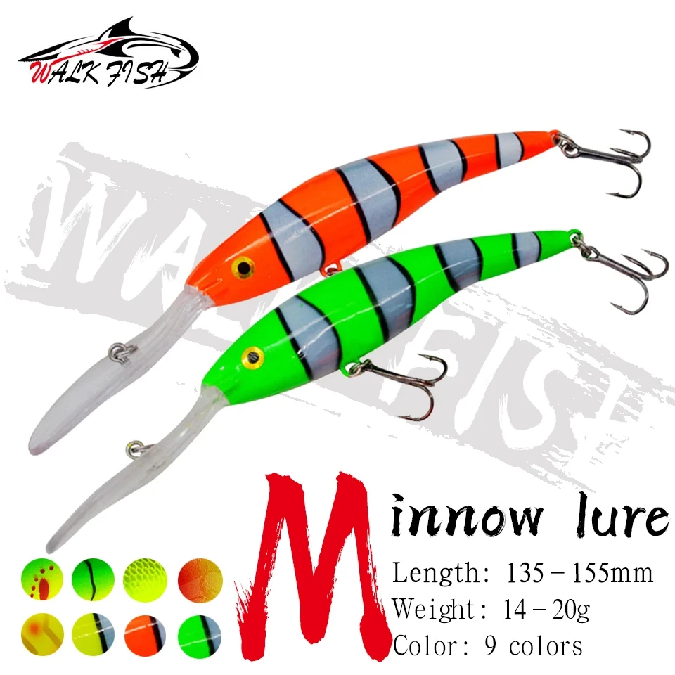 WALK FISH-señuelo de pececillo de Pesca, tablero de lengua larga, cebo duro Artificial de plástico, 14g/13,5 cm, 1 piezas, nuevo