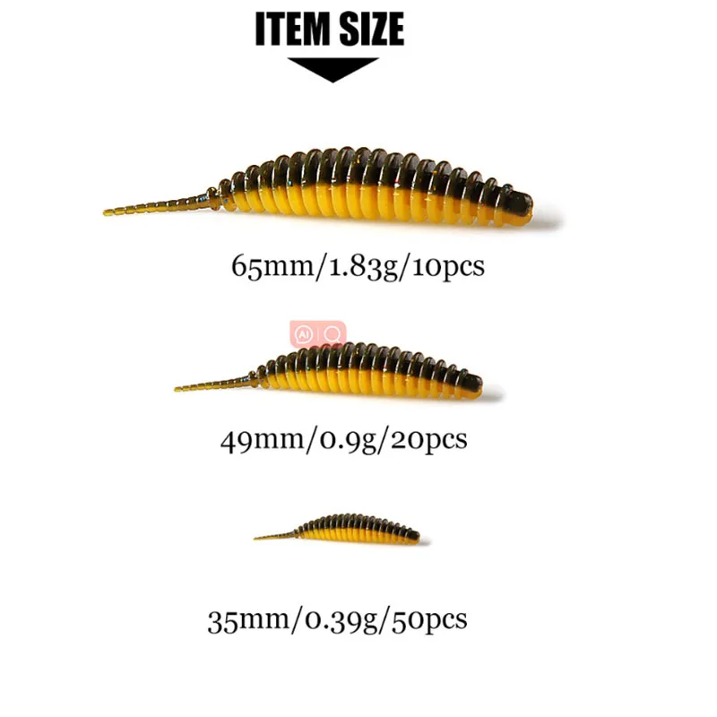 10pcs Floating Worm Bait Soft Tanta 35/49/65mm Fishing Lures Pesca Carp Fishing Bass Lure Lsca Artificial Bait Accessories - imagen 2