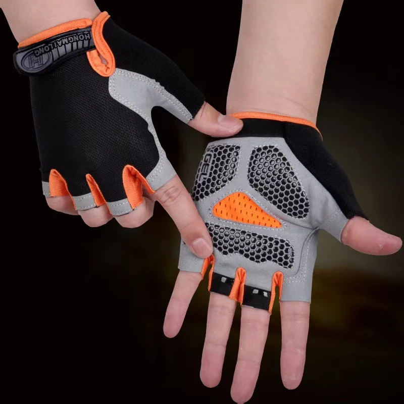 Guantes antideslizantes para motocicleta, transpirables, de medio dedo, para ciclismo, transpirables, para ejercicio físico, deportes, Camping, senderismo - imagen 5