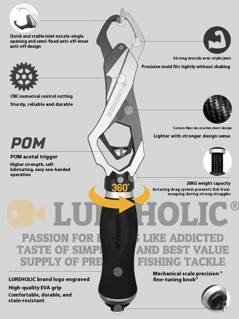 LUREHOLIC Clip Controlador de Pesca – Aluminio para grandes capturas