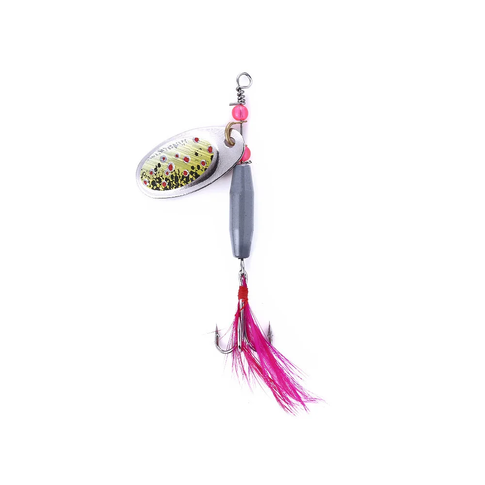 6 uds cebos giratorios de pesca de lubina plantilla de metal señuelo cebo de pesca Spinner cuchara señuelos aparejos de pesca Zander Pike Muskie Walleye pesca - imagen 2