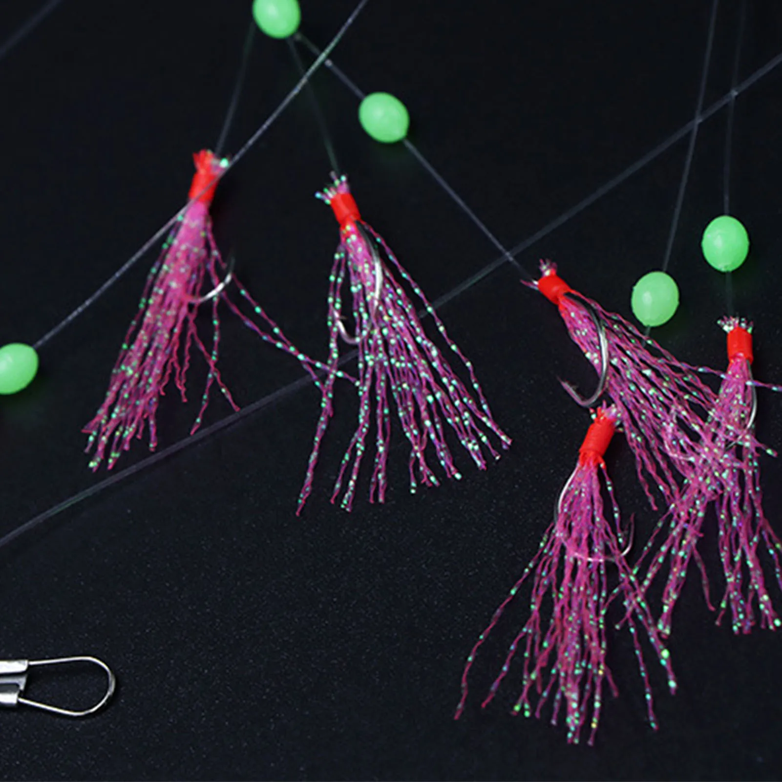 Sabiki-SEÑUELOS de Pesca de agua salada, anzuelos de 6 piezas, luminosos, destellos de piel de pescado, cebo de mar, aparejos de Pesca de caballa, accesorios de Pesca - imagen 4