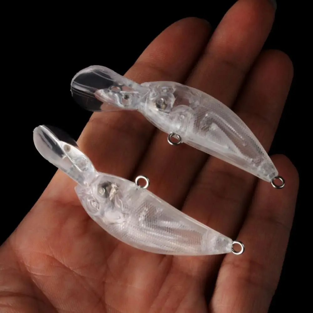 10 Uds. Señuelos de pesca sin pintar, cebo transparente en blanco, embrión, 5,9 cm, 3,0g, sonajeros de pececillos DIY, cebos duros ABS artificiales - imagen 3