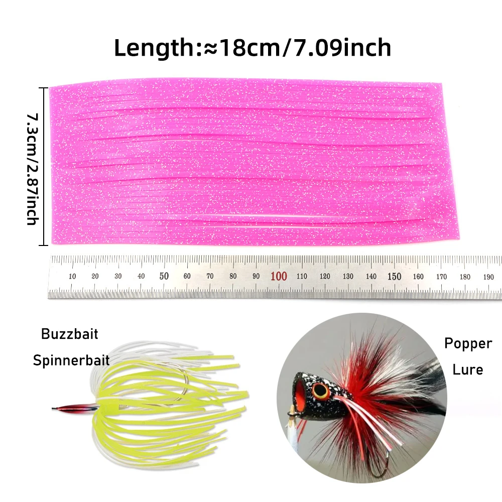 Falda de silicona con purpurina de 2mm de ancho, atado de moscas, piernas de goma suave, Popper de pesca, Buzzbait, serpentina de agua salada, señuelo para cabeza Jig, Material DIY - imagen 4