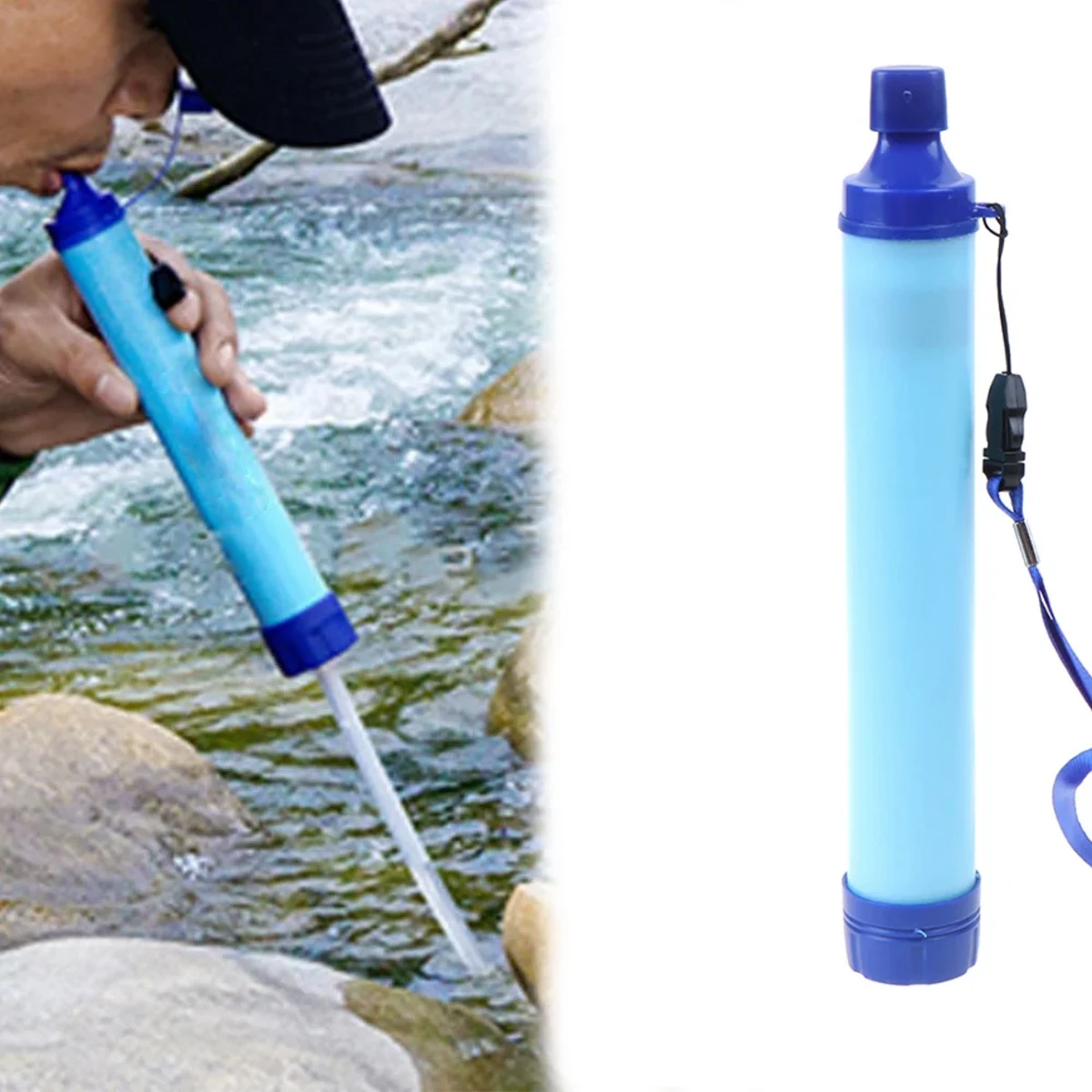 Purificador de agua al aire libre Camping Senderismo Vida de emergencia Filtro de agua purificador portátil Adecuado para arroyos, lagos Acampar al aire libre - imagen 5