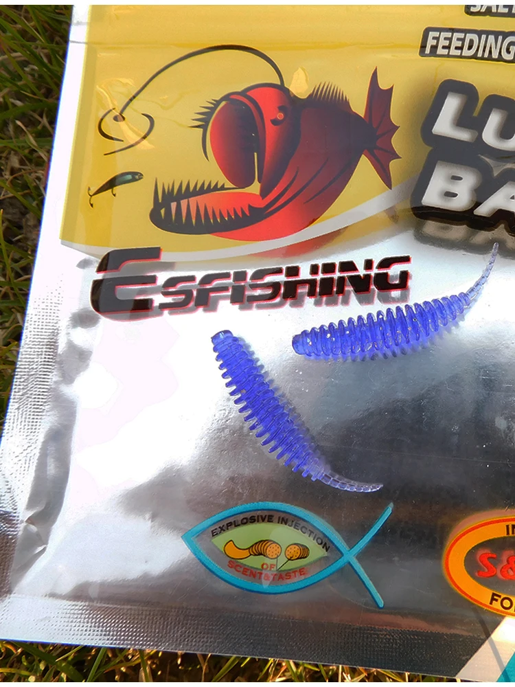 KESFISHING-cebo suave Tanta, 38m, 90mm, Lucio, trucha, pesca en hielo, olor a camarón con sales, señuelo de pesca de silicona suave - imagen 5