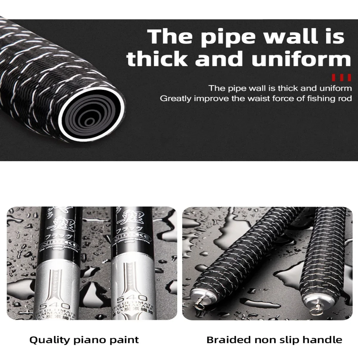 SANLIKE-cañas de carpa ligeras y duras, equipo de pesca de sección larga - imagen 4