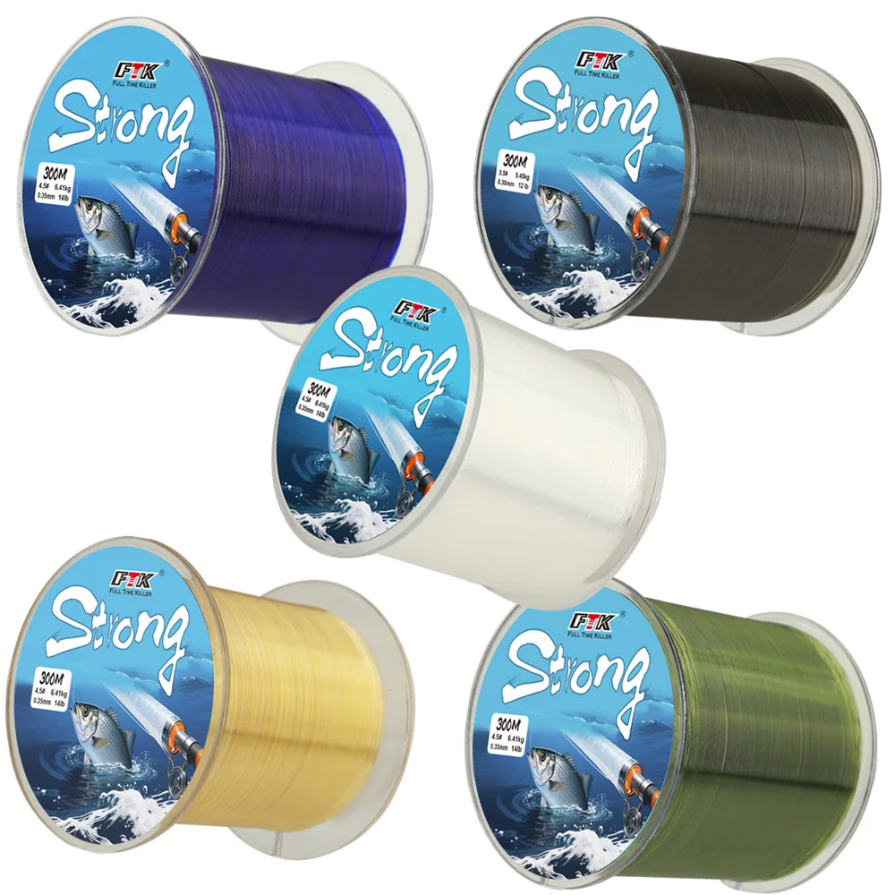 Línea de pesca monofilamento 300M Nylon fuerte y resistente a la abrasión Mono fundición suave y larga Baja memoria - imagen 2