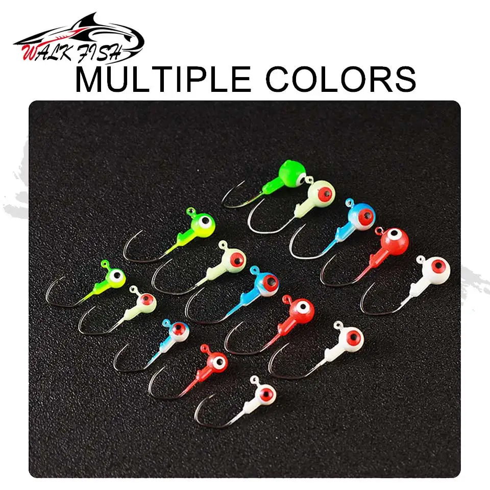 WALK FISH-anzuelo de pesca con cabeza de plomo de 5 piezas, 0,8g, 1,75g, 3,5g, 5g, señuelo de Plantilla de color, cebos duros, aparejos de pesca de gusano suave - imagen 5