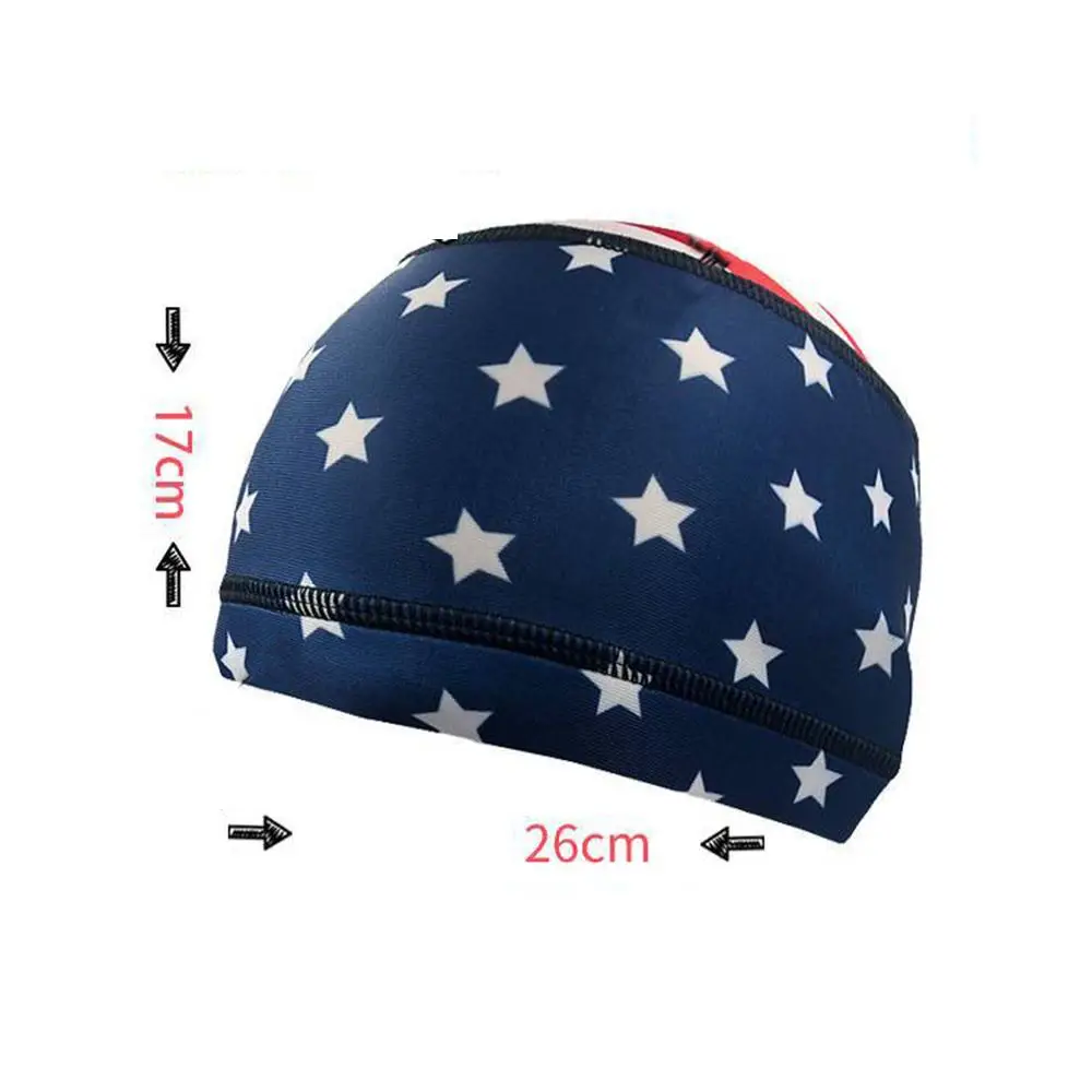 Gorro de pirata de tela con cúpula para correr, gorro deportivo transpirable con estampado de bandera, forro para casco, gorro de ciclismo - imagen 5