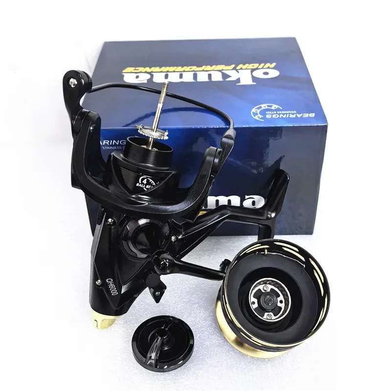 OKUMA-tambor de pesca de doble descarga, 16KGMax Dragon con freno delantero y trasero, ruedas de pesca para todas las áreas de agua 3000-6000 - imagen 5