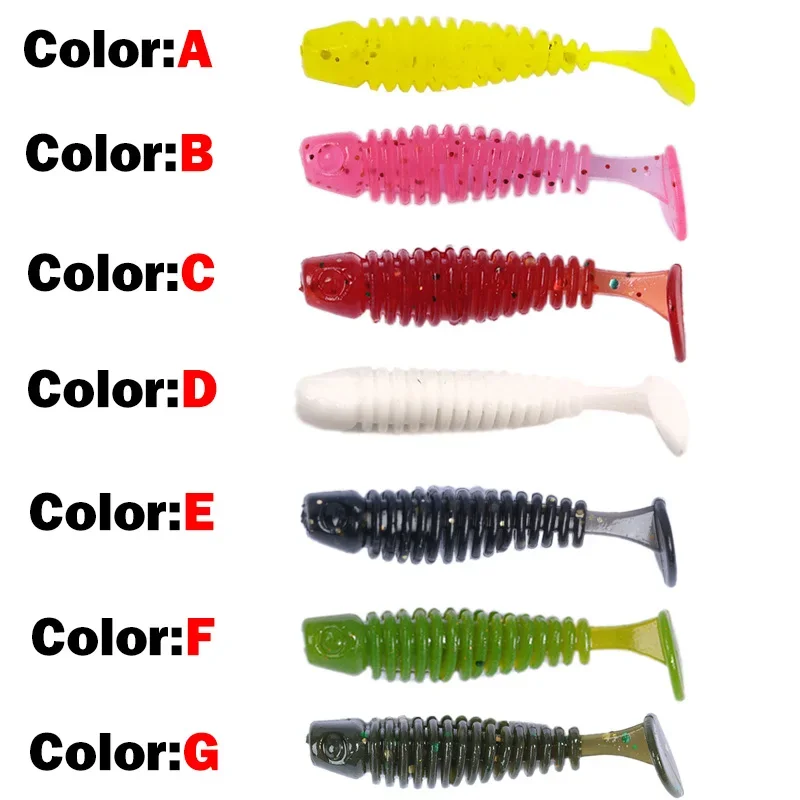 10 Uds. Señuelos blandos de silicona, aparejos artificiales, cebo de 3,5 cm, 0,7g, productos para pesca en el mar, pesca en roca, Swimbait Wobblers