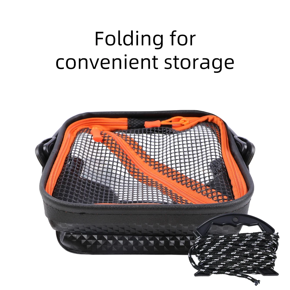 MIFINE-caja de pesca plegable multifunción, gran capacidad, 12L, con mango ergonómico, cubo, Portalbe, equipo de pesca impermeable - imagen 5