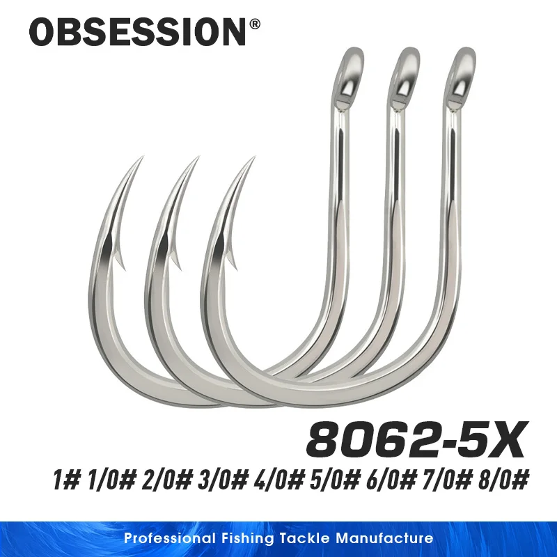 Anzuelos Obsession 8062 5X - Acero carbono para pesca en agua salada - imagen 4