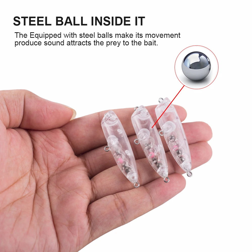 Hanlin-cebos en blanco de plástico duro, Señuelos de Pesca de Topwater, Wobblers, aparejos de pececillos de lubina, sin pintar, 10/20 piezas, 4,5 cm, 2,5g - imagen 4